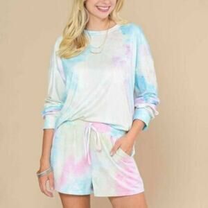 Adele B. Pastel Tie-Dye Tee & Drawstring Shorts